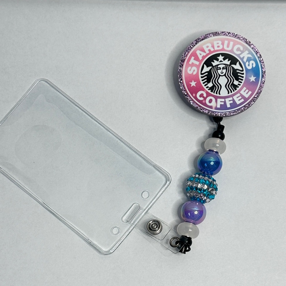 Handmade Starbucks Retractable Badge Reel